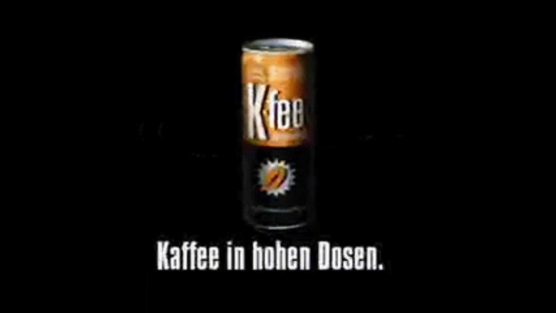 Last few seconds of Kfee auto advertisement. Kfee canned drink pulsating.